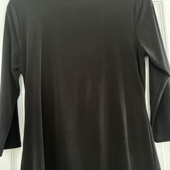 Carmen Marc Valvo Black Draped Neck Top Size Medium - Picture 4 of 8